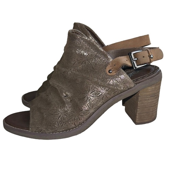 Naughty Monkey Bronze Nyxx Leather Cut-out Open Toe Mules - Picture 5 of 11